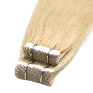 Extensions de cheveux naturels indiens vierges à prix d'usine, invisibles, lisses, avec bande adhésive, blondes, lisses naturelles - Product Image 3