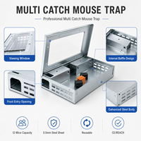 Piège à rats automatique multi-capture en acier, boîte noire solide pour appâts à souris, lutte antiparasitaire animale, petit format personnalisé