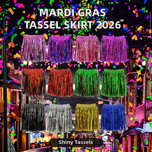 กระโปรงเอวสม็อคยืดหยุ่นระบายอากาศได้ดี รุ่น Mardi Gras ปี 2026 สีม่วง ทอง เขียว ประดับพู่ห้อย สำหรับสุภาพสตรี งานเทศกาลนิวออร์ลีนส์ - Product Image 2
