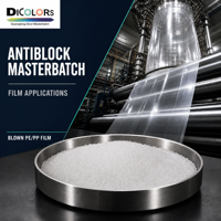 Dicolors Masterbatch Anti-bloc Compatible Thermoscellable, Granulés d'Additif PP, Qualité Film Soufflé, Transparence, Film Retortable, Gravure