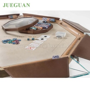 Texas Hold Em Oval Casino Poker Playing <strong>Card</strong> Disc Foot <strong>Table</strong> 8 Person Tempered Glass Poker <strong>Table</strong> - Product Image 3