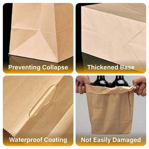 Sacs d'emballage en papier kraft brun ZJPACK, personnalisables, vente en gros, refermables pour pizza, lait, sushi, gelée, style classique - Product Image 6