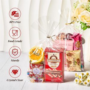 Bolsas de Regalo Transparentes de OPP de 4 Pulgadas con Fondo Plano y Refuerzo, Duraderas y Modernas, Paquete de 50 Unidades con Cierres de Alambre para Fiestas - Product Image 4