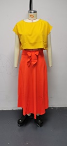 Vêtements pour femmes grandes tailles, jupe maxi <span class=keywords><strong>jaune</strong></span> pour femmes, robes élégantes en gros - Product Image 5