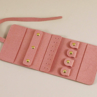 Nouvelle pochette de rangement simple pour bijoux, organiseur portable en microfibre pour boucles d'oreilles et bijoux, boîte à bijoux cadeau
