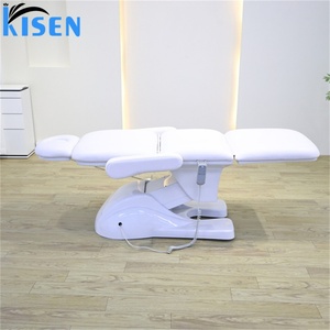 Kisen High Quality Stable Frame Electric Adjustable Beauty <b>Bed</b> With <b>Cushion</b> 3 Motor Lift Salon Tattoo Recliner Chair - Product Image 4