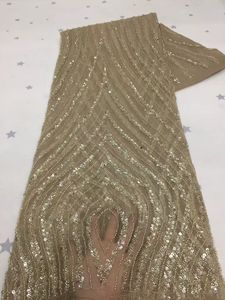 Nuovo arrivo del Commercio All'ingrosso Francese tulle ricamato con paillettes in rilievo di tulle del merletto del tessuto Per La Cerimonia Nuziale del Vestito Da Sera - Product Image 6