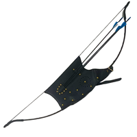 Sac d'arbalète traditionnel fait main en cuir noir pointe en acier plume en plastique pour tir à l'arc intérieur/extérieur
