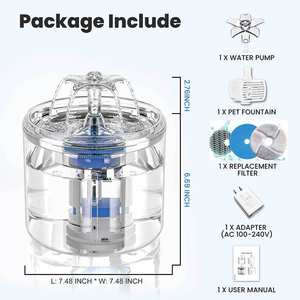 Fontaine à eau pour animaux de compagnie, pour chiens et chats, 180 mm, électrique silencieuse, avec design détachable, boîtier en plastique à température constante - Product Image 5