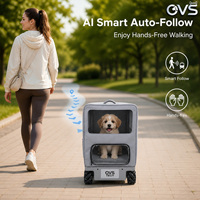 Poussette électrique pour animaux de compagnie OVS Tracker, innovante, multifonctionnelle, à 4 roues, autonettoyante, moderne et sécurisée pour la course à pied