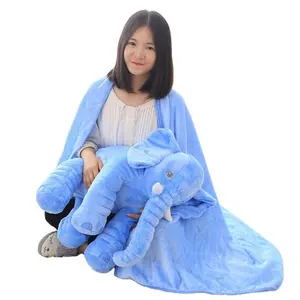 Hot selling big size bedtime elephant 60cm high quality blue elephant plush