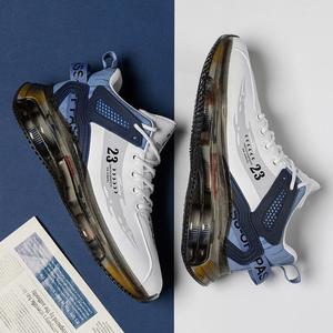 Giày thể thao màu trắng đen thời trang với đệm khí toàn bộ lòng bàn chân - Giày thể thao hiện đại và thoải mái, giày nam mới - Product Image 3