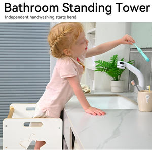 Taburete de madera convertible 4 en 1 Montessori Learning Tower para niños con pizarra para niños pequeños - Product Image 5