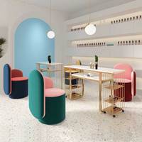 Ensemble table et chaise de manucure en bois moderne avec collecteur de poussière et lampe UV pour ongles, écologique, durable, luxe, blanc