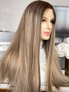 Extensiones de cabello europeo de nuevo diseño 2025, pelucas superiores de encaje HD sin pegamento, cabello eslavo con nudo Invisible para mujeres blancas - Product Image 3