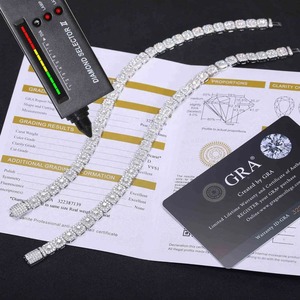 Vvs Clarity Moissanite Diamonds Halo Tennis <b>Bracelet</b> for Unisex Studded With 10KT <b>Solid</b> <b>Silver</b> Plated Luxury <b>Bracelet</b> - Product Image 4