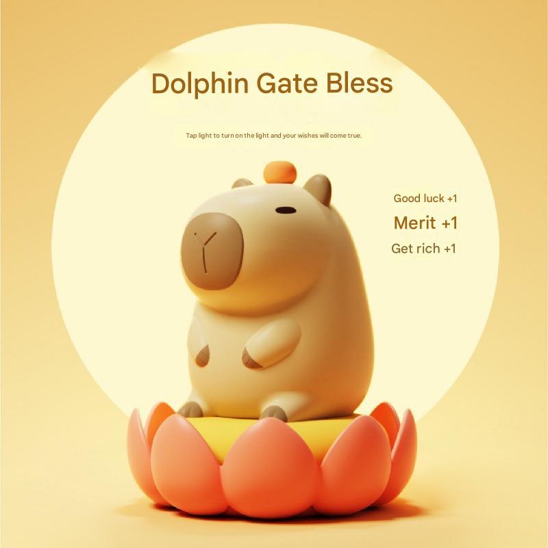 Cute Cartoon Capybara LED USB Mini Modern Night Light Touch Control Dimmable Warm White Silicone Battery Operated High CRI 90