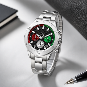 Montre-bracelet analogique à quartz pour homme en alliage d'acier inoxydable 47 mm, étanche, avec chronographe et affichage de la date, idéale pour les affaires - Product Image 4
