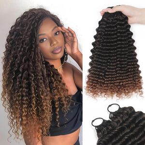 Extensions de cheveux humains 100% naturels de qualité supérieure, ondulés profonds, pré-séparés, couleur 27, faciles à coiffer, mèches de cheveux humains au crochet - Product Image 5