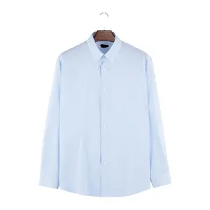 Nouvel arrivage de chemise oxford à carreaux en mélange de bambou solide en flanelle de plusieurs couleurs pour hommes logo et marque personnalisés