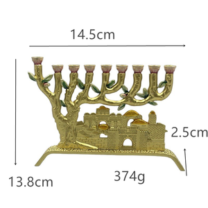 Ménorah du <span class=keywords><strong>Temple</strong></span> Saint de Jérusalem, décoration juive pour la maison, prière, festival, célébration, décoration de Hanoucca - Product Image 6