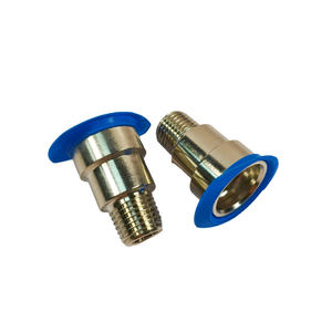 Prix usine PTFE pré-appliqué rouge bleu anneau prise mâle filetage mamelon en laiton nickelé <span class=keywords><strong>raccord</strong></span> de tuyau d'accouplement droit - Product Image 2