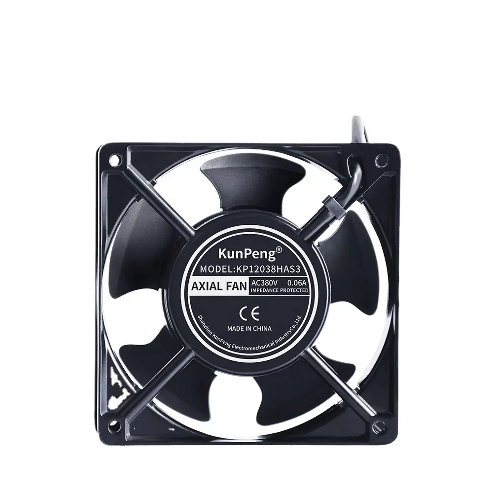 Factory direct Price Brushless 120x120x38 120mm 0.06A 3000RPM AC Fan 380V 12038 Cooling Fan