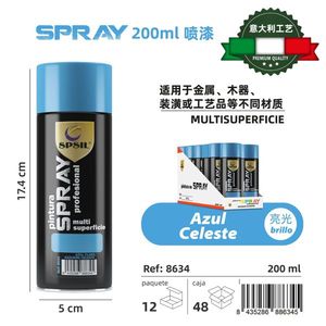 Spray 200ml Sky Blue Multi Surface Paint For Metal Wood Craft - Product Image 3