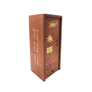 Caja de vino de madera maciza de pino, rectangular, hecha a mano, para una sola botella, caja de regalo para vino tinto, brandy, whisky, exhibición de bebidas - Product Image 3