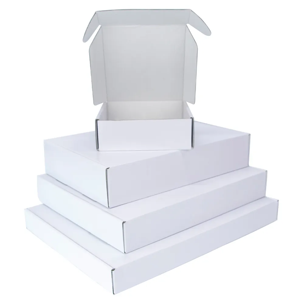 5pcs/ 10pcs/화이트 선물 상자 3 층 골판지 상자 축제 선물 웨딩 카톤 지원 custo 맞춤형 크기 및 인쇄 로고
