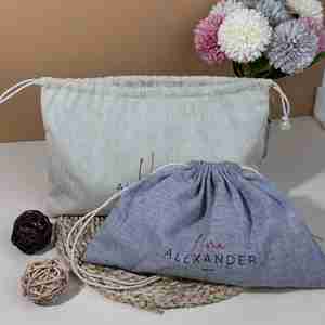 Sac à poussière en coton biologique de luxe avec logo personnalisé imprimé en usine, sac à poussière enveloppe pour l'emballage de sacs à main - Product Image 5
