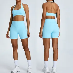 Hot Sale Gym Fitness 2 Piece Sports Bra And Shorts Yoga Set