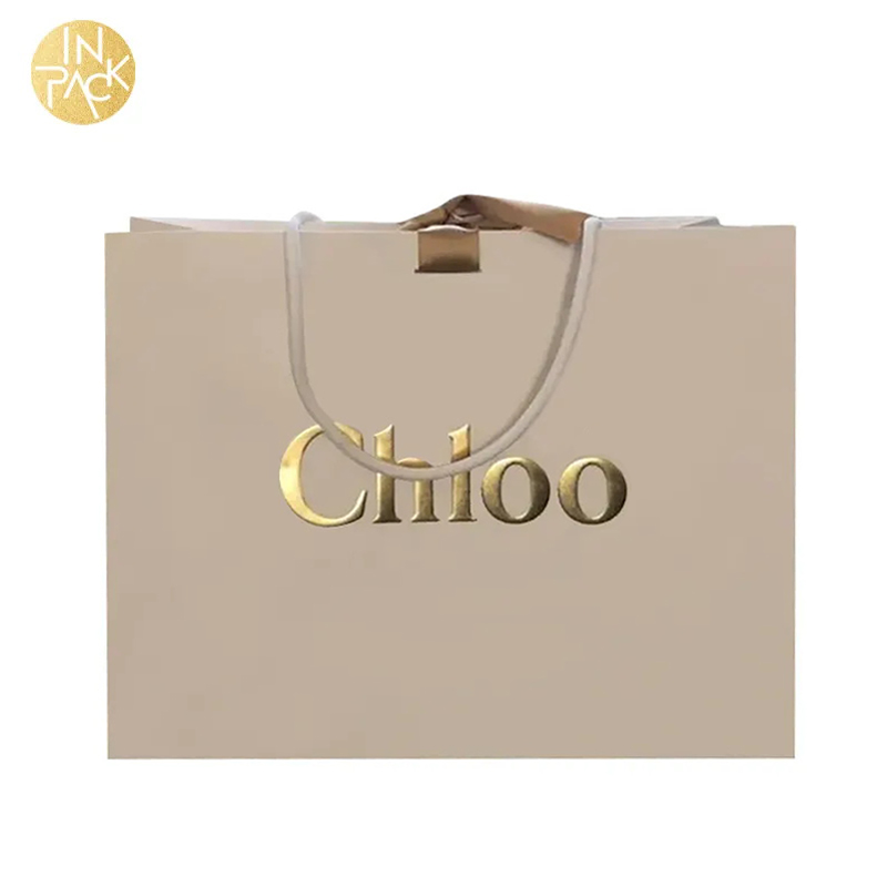 IN PACK Wholesale Custom Logo Embossed Gift Bags Bulk Retail Boutique Packaging Shopping Paper Bag