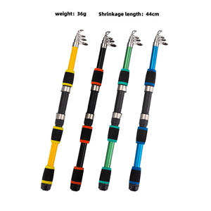 Venta al por mayor de Material de fibra de vidrio varilla telescópica con accesorios de equipo de pesca caña de pescar y carrete Combo conjunto completo - Product Image 1