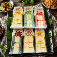 Vente en gros de pain blanc triangulaire superposé Jingcre, doux, moelleux, sucré, à base de blé, faible en gras, certifié HALAL, saveurs de fruits assorties, export