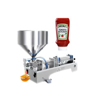 Machine de remplissage de pâte semi-automatique à tête unique G1W50-500ML, piston pneumatique, machine de remplissage manuelle de sauce épaisse et de crème
