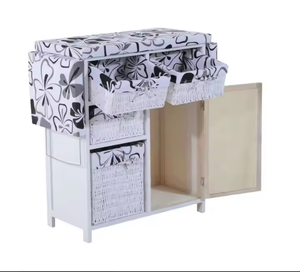 Hot Wholesale Chinese Factory Cheap Wooden Ironing Board Ironing <strong>Storage</strong> Cabinet <strong>With</strong> <strong>Wicker</strong> <strong>Drawers</strong> - Product Image 2