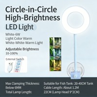 Lámpara LED USB Práctica de 6W para Acuario, con Clip, Espectro Completo, Regulable, con Temporizador, Ahorro de Energía, para Peceras Pequeñas, Plantas Acuáticas y Bettas