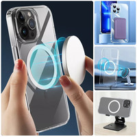 Ensemble d'étuis magnétiques pour téléphone avec protection d'écran en verre trempé et protection d'objectif d'appareil photo pour iPhone 16 15 Pro Max 15 Plus 14 13 17 18