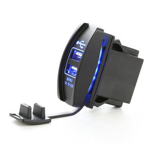 Заводская цена, 2-контактный двойной порт постоянного тока 12 В 24 В синий красный зеленый светодиодный свет 4,8 Ампер автомобильное зарядное устройство <span class=keywords><strong>USB</strong></span> розетка - Product Image 5