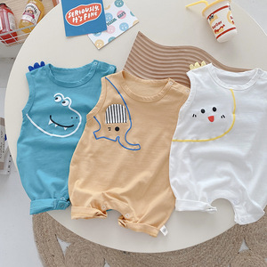 Tuta <span class=keywords><strong>senza</strong></span> <span class=keywords><strong>maniche</strong></span> <span class=keywords><strong>neonato</strong></span> sottile estate nuovo pagliaccetto <span class=keywords><strong>neonato</strong></span> simpatico abbigliamento per bambini - Product Image 2