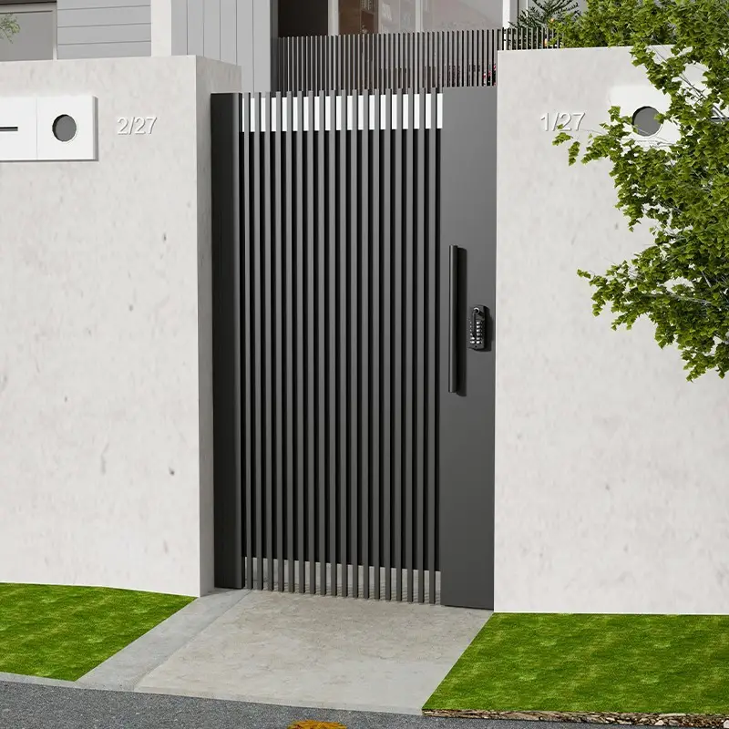 Portão telescópico de segurança em ferro forjado luxuoso, portão pequeno para quintal, portão de segurança para privacidade e rosto, novo design
