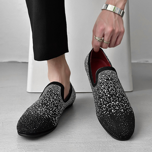 Chaussures de marque de luxe pour hommes, basses, plateforme rétro avec diamants, chaussures décontractées à enfiler, chaussures habillées en cuir de marque pour femmes, vente en gros - Product Image 2