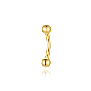 Pendiente de barra curva chapado en oro de plata de ley 925 con rosca interna y doble cabeza para mujer - Product Image 4