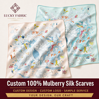 Écharpe de luxe en soie véritable 65x65cm carrée, jacquard, ourlet roulotté à la main, motif botanique, pour femme, service de marquage, cadeaux d'entreprise