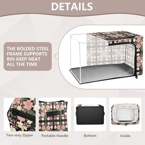 Bacs de rangement en polyester à imprimé floral personnalisé, style hawaïen Ulu Quilt, pour vêtements et jouets à domicile - Product Image 6