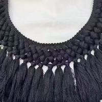 Garniture en franges tressées à nœuds noirs de haute qualité ZSY, faite à la main, pour costumes de danse latine, robes, accessoires de décoration intérieure