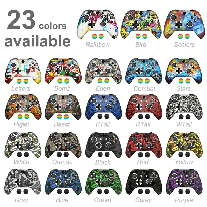 Soft Silicone Case Cover For X box One Gamepad Rubber Shell Skin For X box 360 Controller Joystick Accessories Thumb Grips