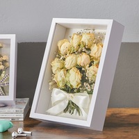 6 "fait à la main Shadow Box cadre photo 3D creux MDF cadre en bois avec espace d'affichage