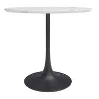 Table de salle à manger carrée ou ronde en MDF pour la restauration, avec base en pierre frittée et métal, vente en gros pour restaurants